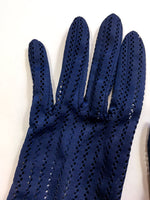 70s vintage navy mesh gloves size S 💌 FREE SHIPPING