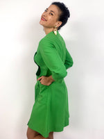 60s vintage apple green shirt dress