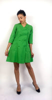 60s vintage apple green shirt dress