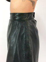 80s vintage leather pencil skirt