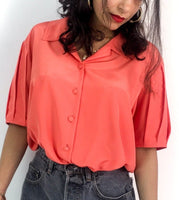 80s vintage short sleeve blouse