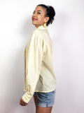 80s vintage cotton blend pleated blouse