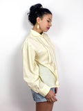 80s vintage cotton blend pleated blouse