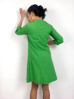 60s vintage apple green shirt dress