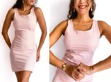 90s vintage gingham print sleeveless shift dress