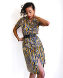 70s/early 80s vintage shirdress, retro print and shirt sleeves