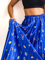 80s vintage pleated summer skirt