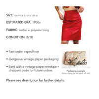 80s vintage leather pencil skirt