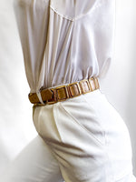 80s vintage leather waist belt